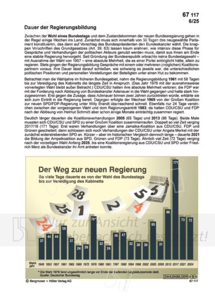 Dauer der Regierungsbildung Dauer der Regierungsbildung