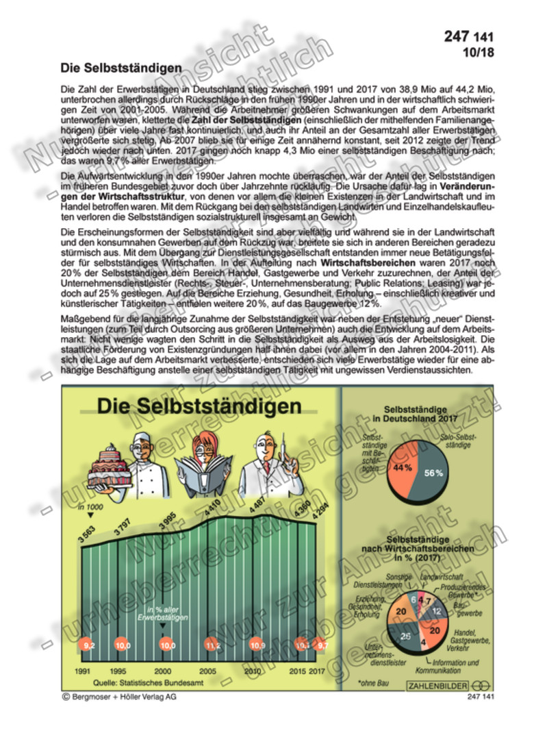 Die Selbstständigen | Zahlenbilder | Politik | Sekundarstufe II ...