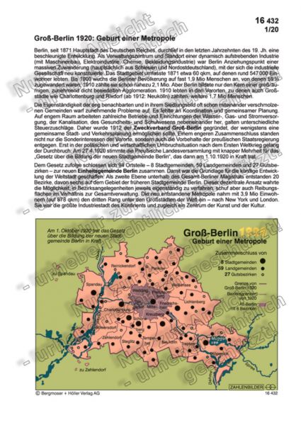 Groß-Berlin 1920: Geburt einer Metropole