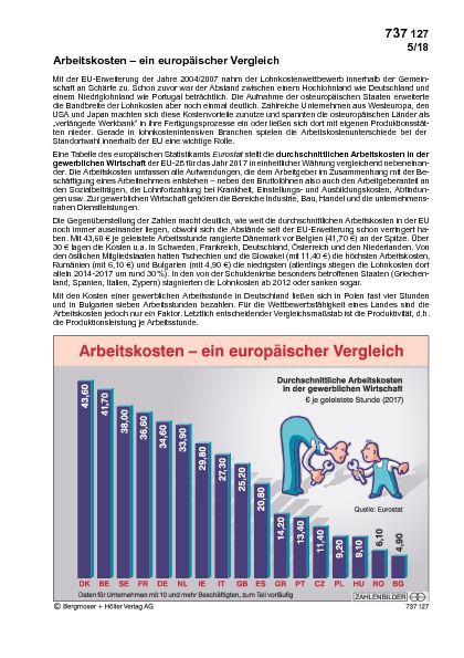 Arbeitskosten - ein europäischer Vergleich