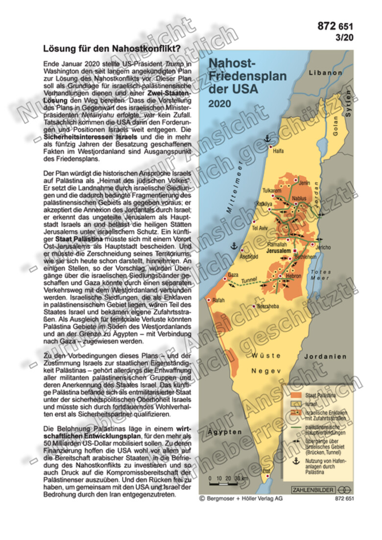 Trumps Nahost-Friedensplan | Zahlenbilder | Politik | Sekundarstufe II ...